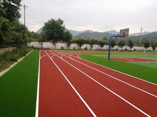10 mm-15 mm ύψος Κόκκινο τεχνητό γρασίδι για μπαντμίντον